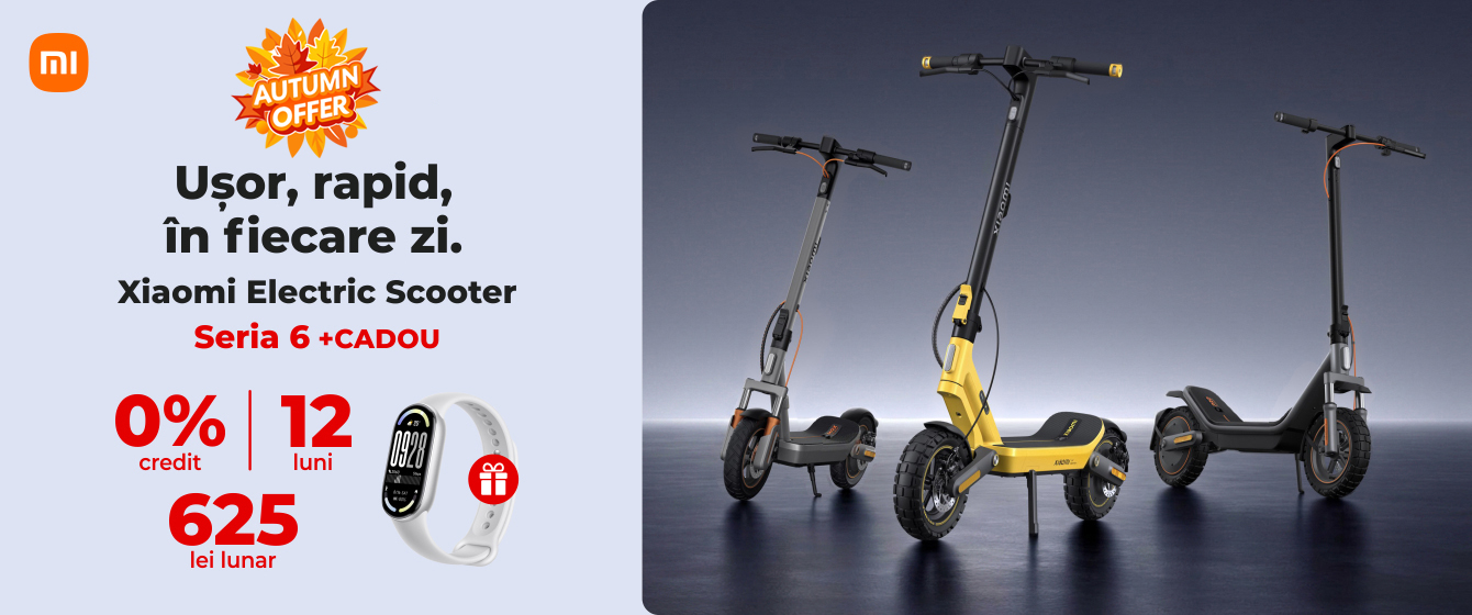 Autumn Offer - Xiaomi Electric Scooter Seria 6 + CADOU