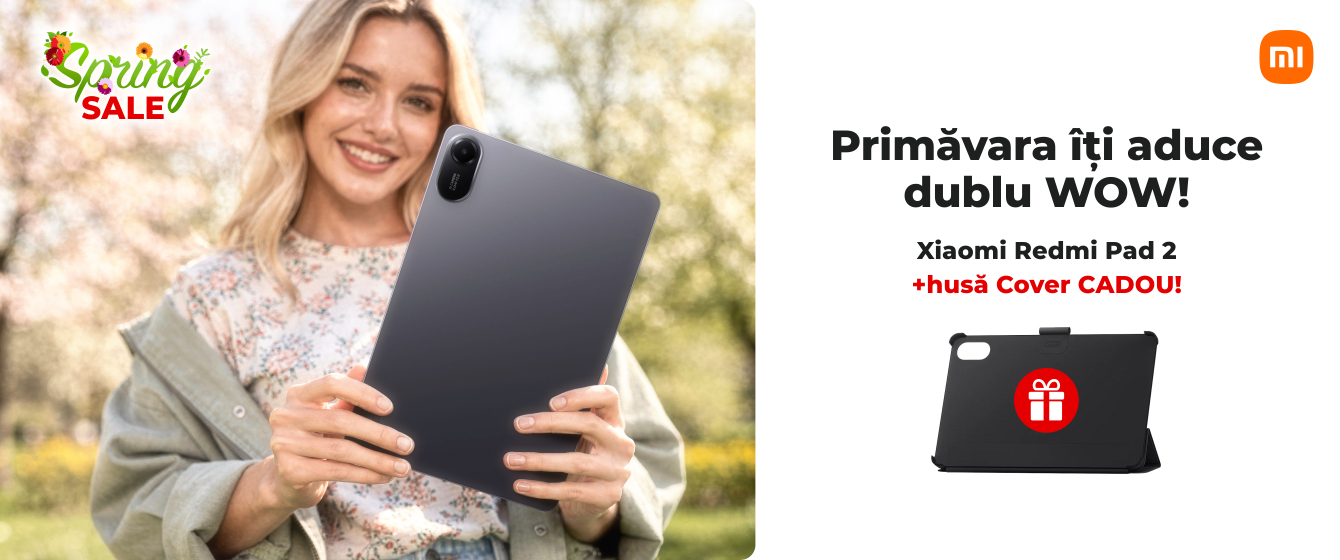 Spring SALE - Xiaomi Redmi Pad 2 + Husă CADOU!