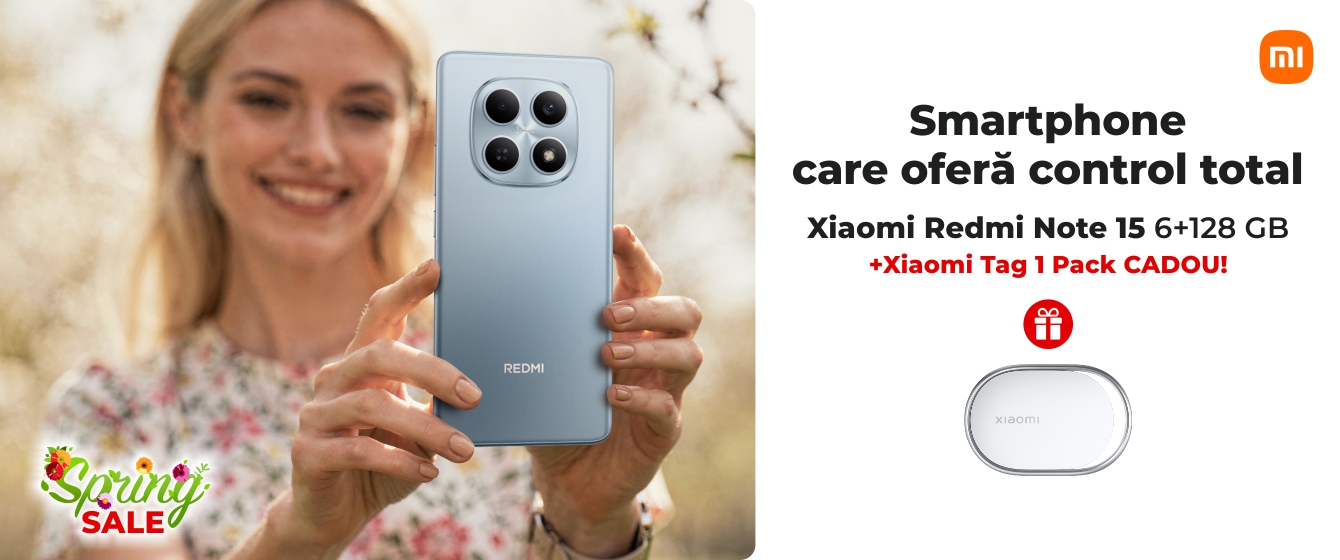 Spring SALE - Xiaomi Redmi Note 15 + Xiaomi Tag 1 Pack CADOU!