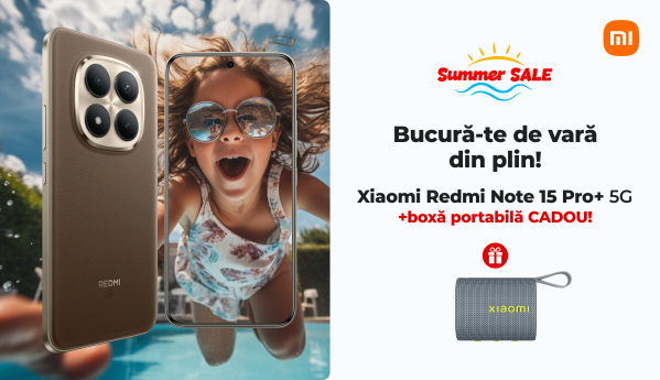 Summer Sale - Xiaomi Redmi Note 15 Pro+ 5G + boxă portabilă CADOU!