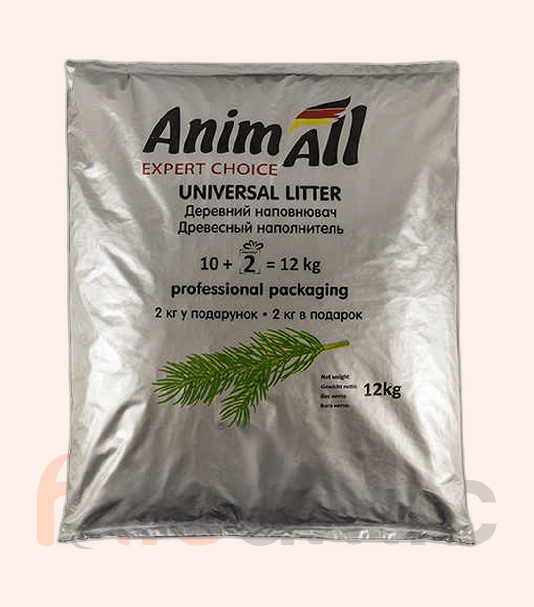 Древесный наполнитель AnimAll, 10 + 2 кг