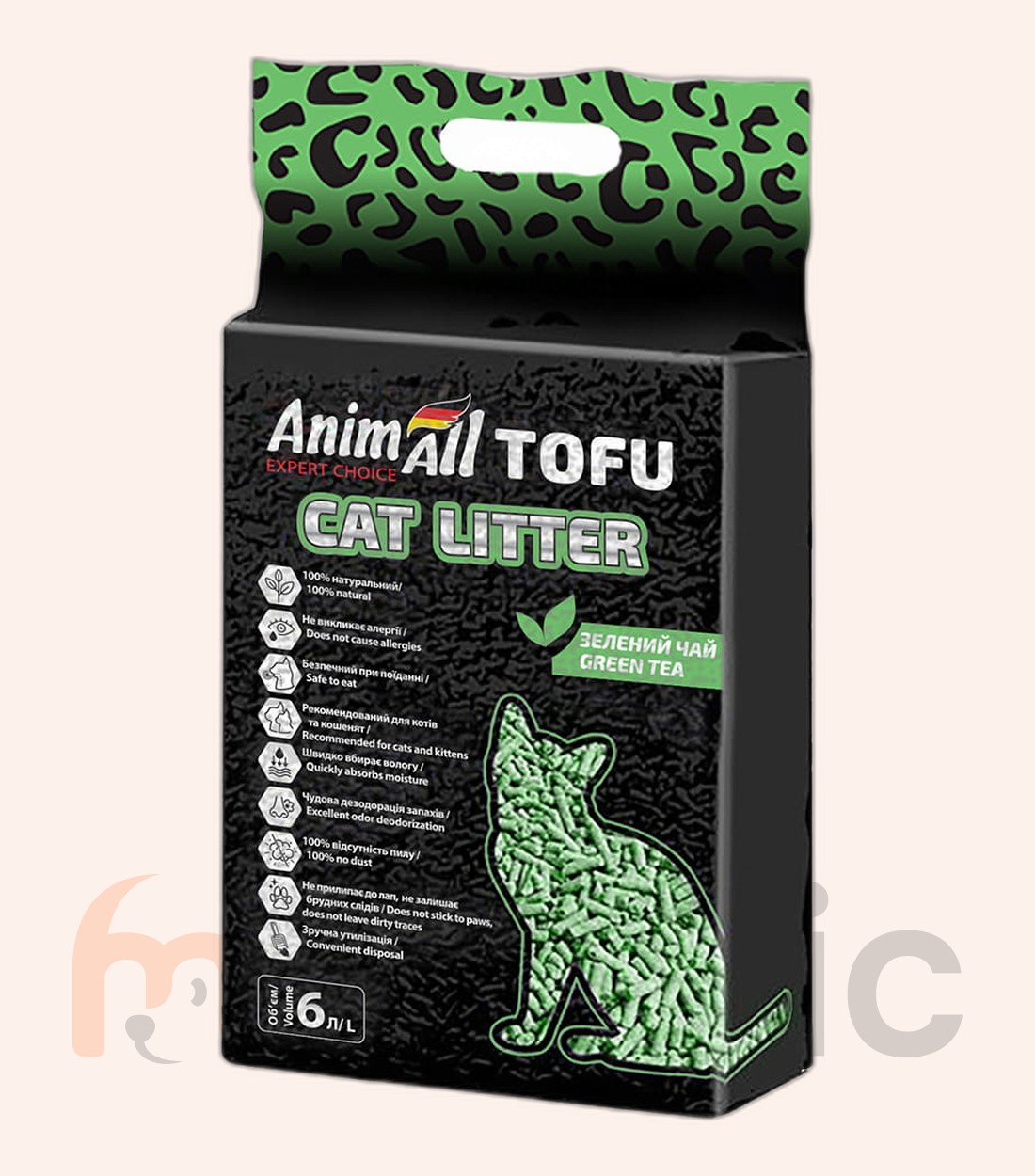Соевый наполнитель AnimAll Tofu Green Tea, 6 л