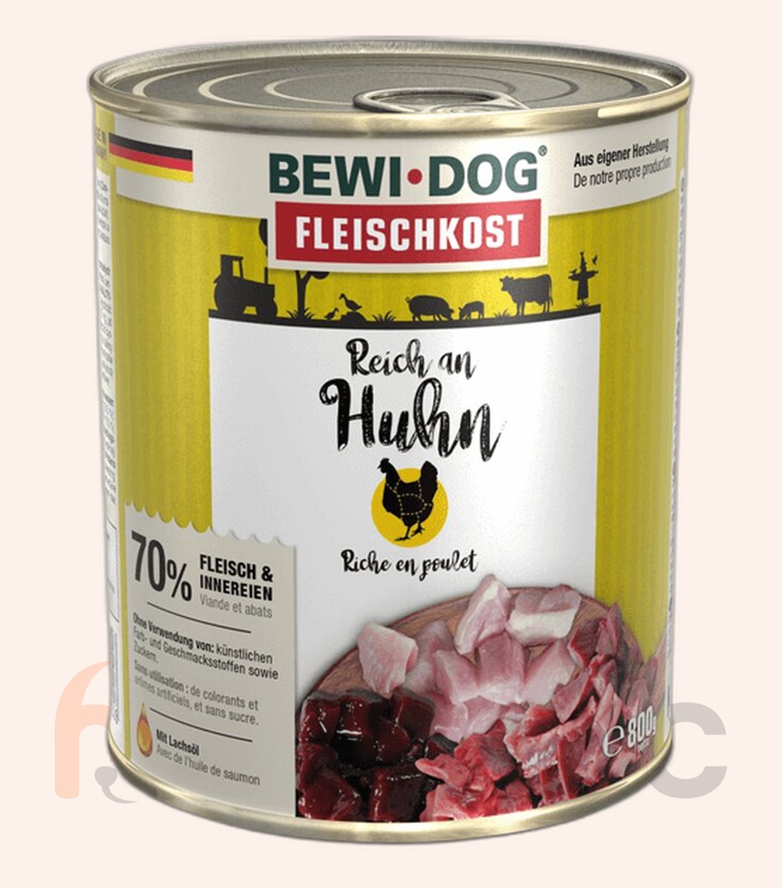 Conservă pentru câini Bewi Dog, bogat în pui, 800 g