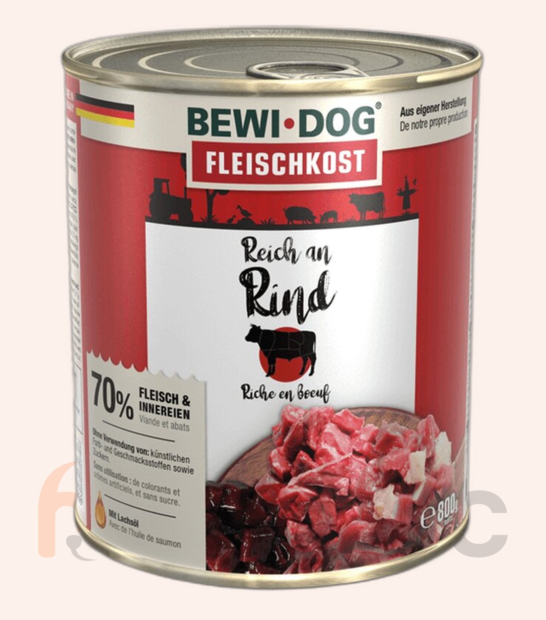 Conservă pentru câini Bewi Dog, bogat în vită, 800 g