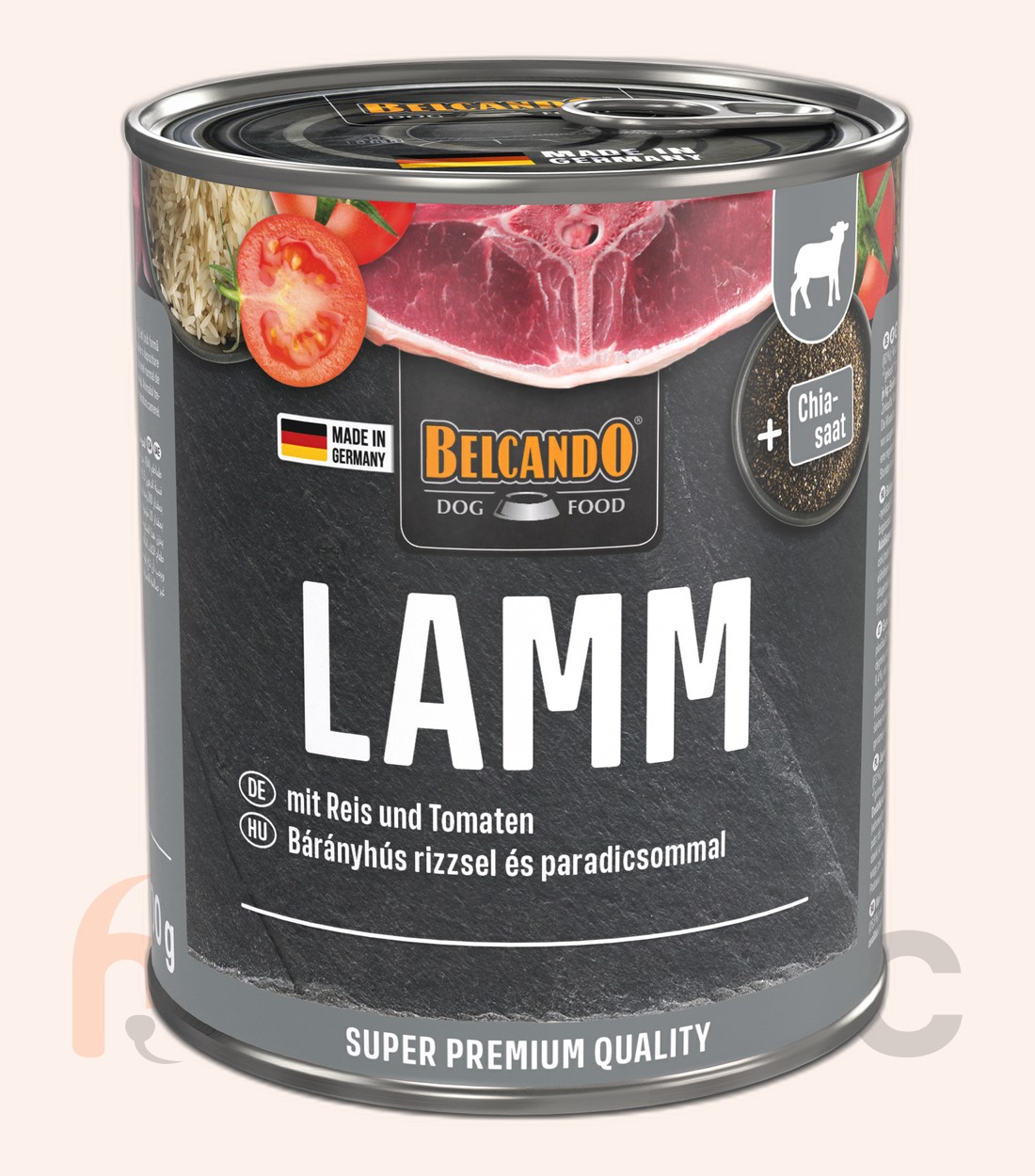 Conservă pentru câini Belcando Super Premium, miel cu orez și roșii, 800 g