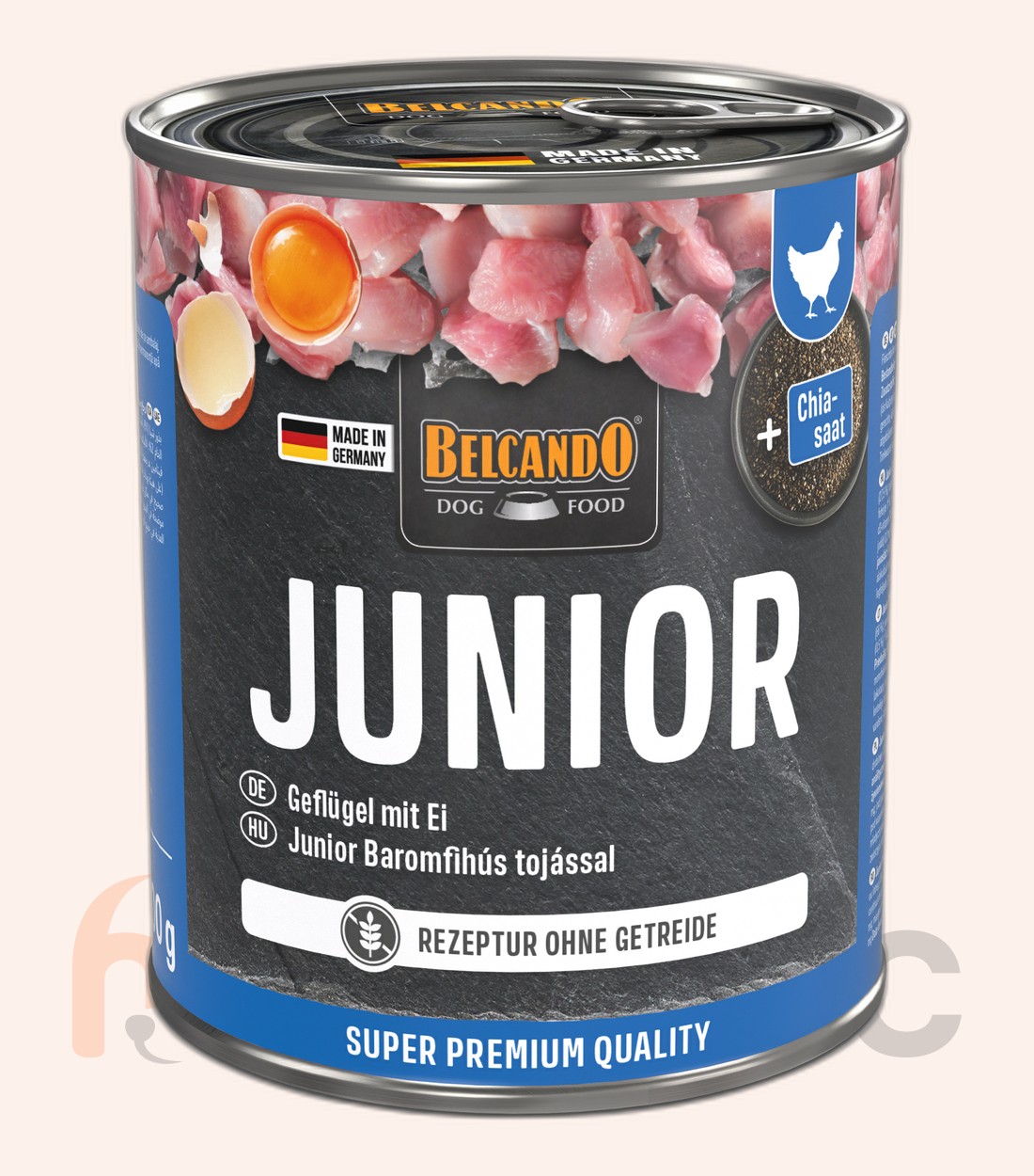 Conservă pentru câini Belcando Super Premium Junior, pasăre și ouă, 800 g