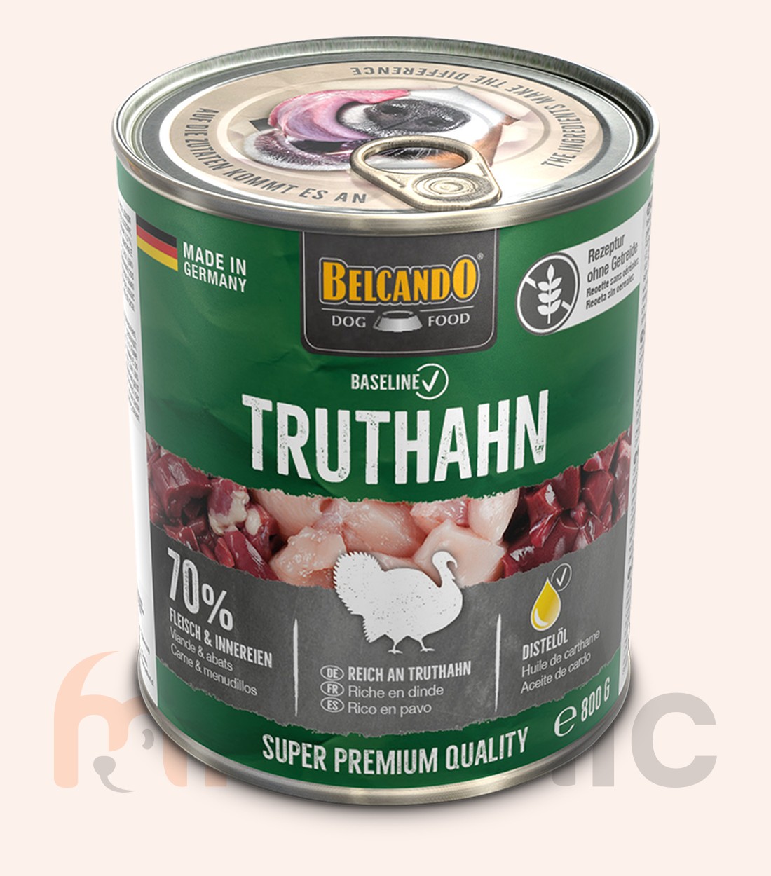 Conservă pentru câini Belcando Baseline, curcan, 800 g