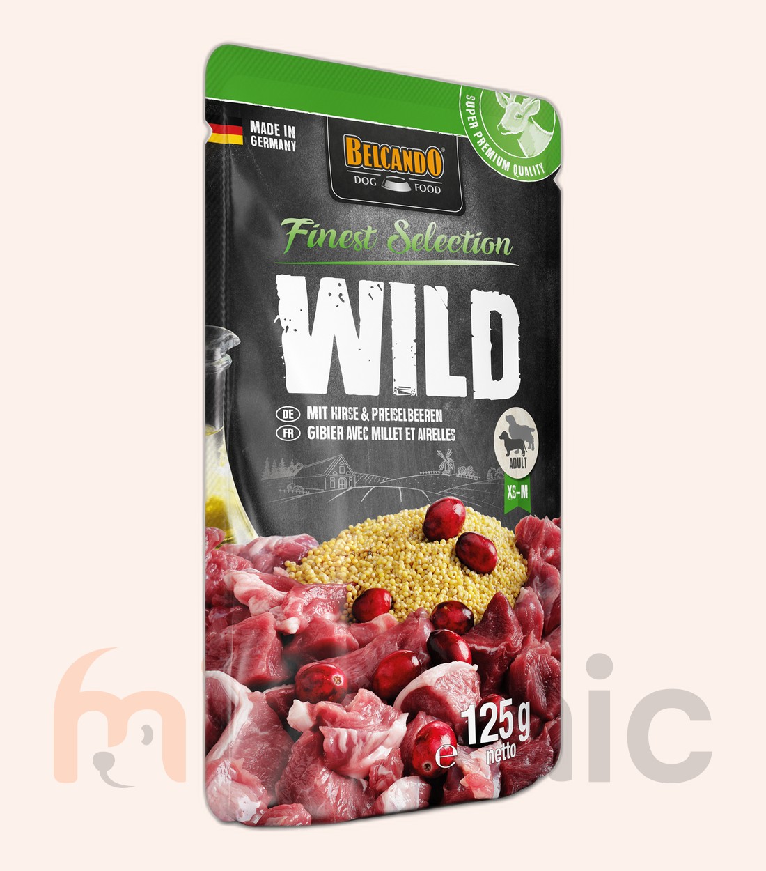 Hrană umedă pentru câini Belcando Finest Selection, căprioară cu mei și merișoare de munte, 125 g