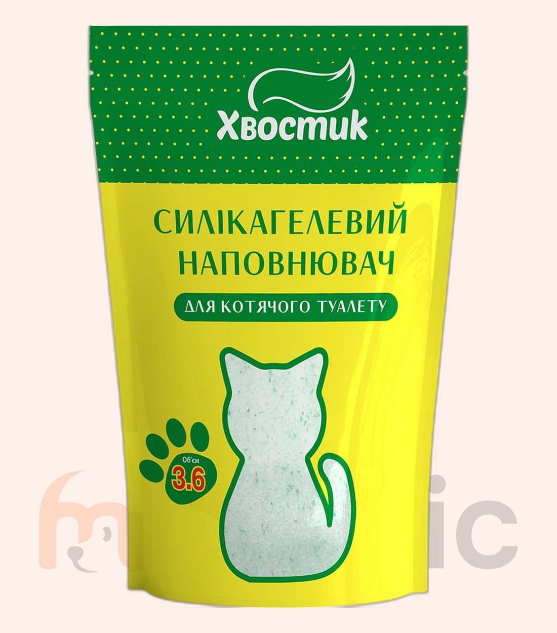 Силикагелевый наполнитель Хвостик, мелкие гранулы, 3,6 л