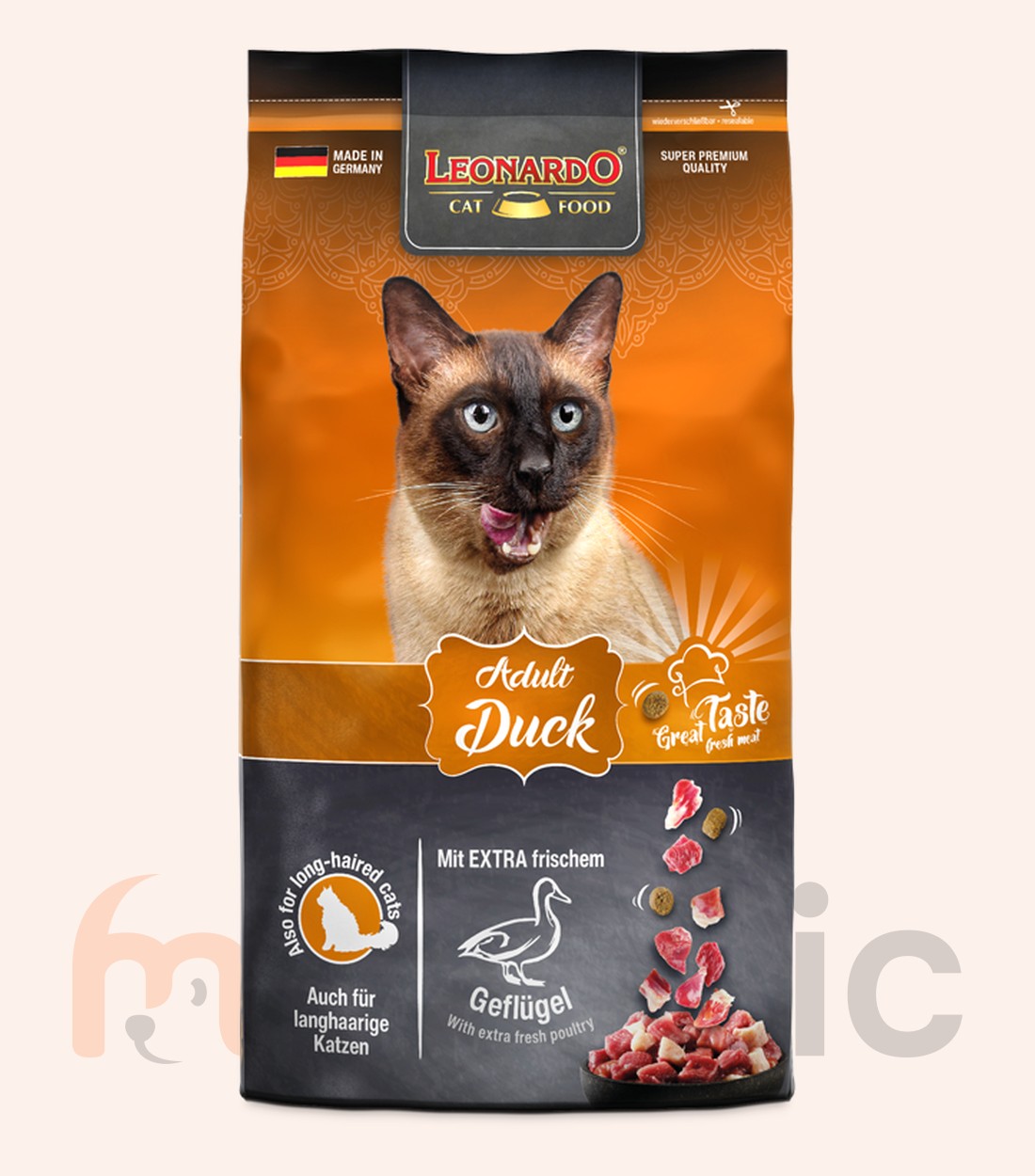 Hrană uscată pentru pisici Leonardo Adult Duck, 1,8 kg