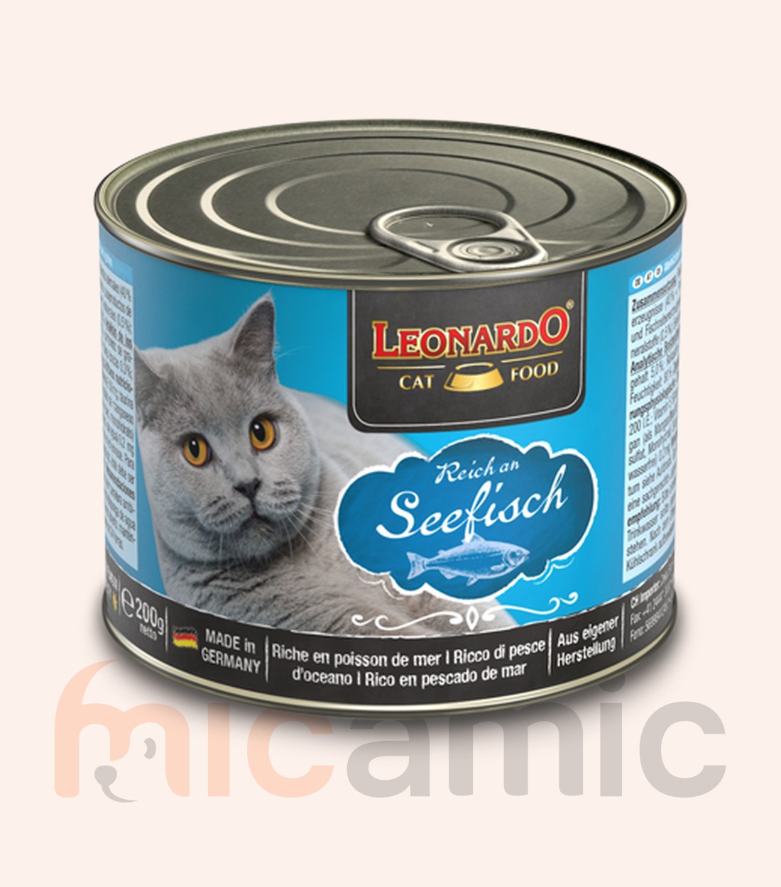 Conservă pentru pisici Leonardo Finest Selection, bogat în pește oceanic, 200 g
