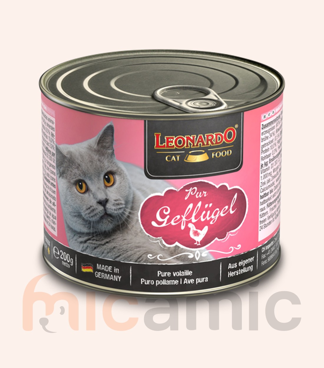 Conservă pentru pisici Leonardo Finest Selection, pasăre exclusiv, 200 g