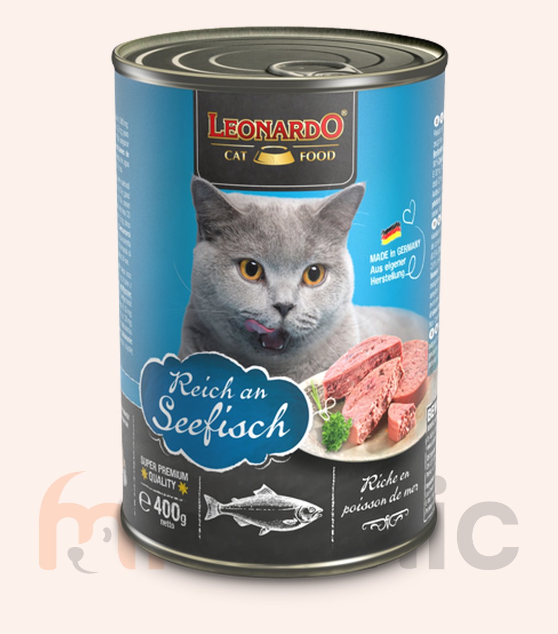 Conservă pentru pisici Leonardo Finest Selection, bogat în pește oceanic, 400 g
