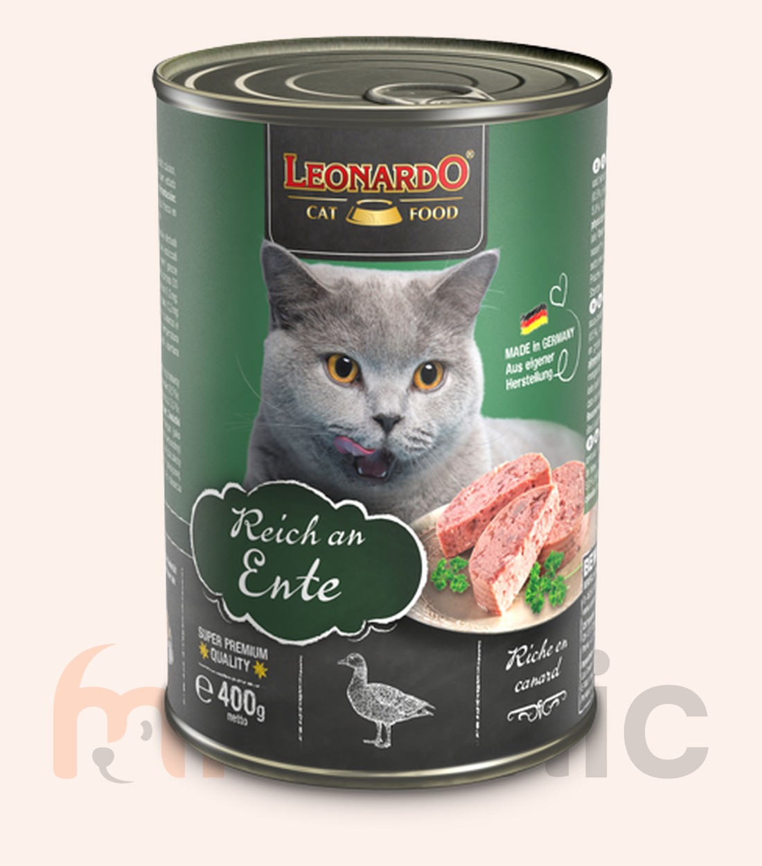 Conservă pentru pisici Leonardo Finest Selection, bogat în carne de rață, 400 g