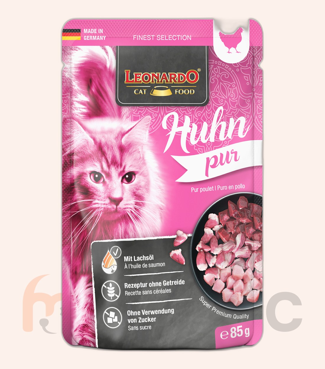 Hrană umedă pentru pisici Leonardo, pui exclusiv, 85 g