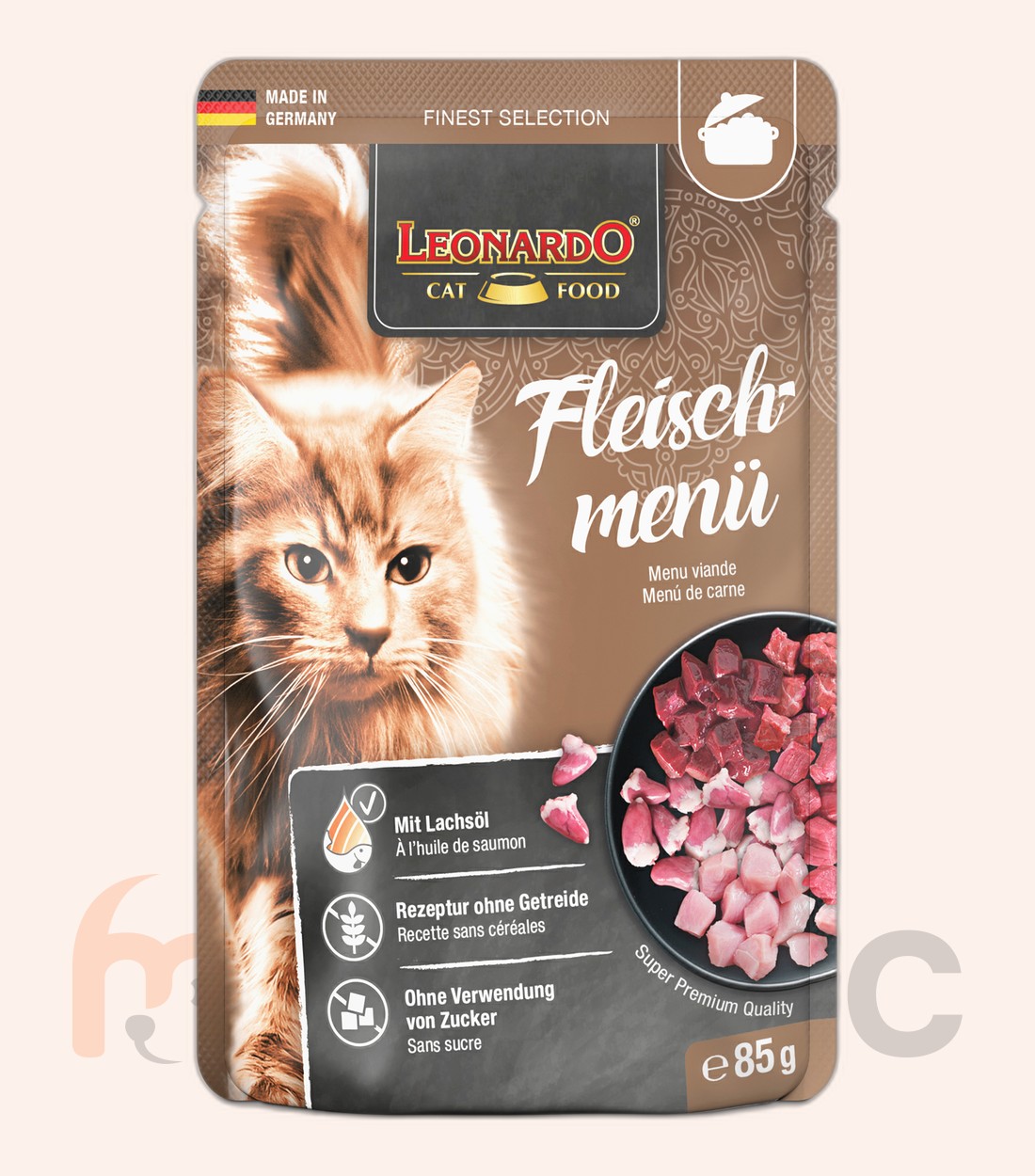 Hrană umedă pentru pisici Leonardo, meniu carne, 85 g