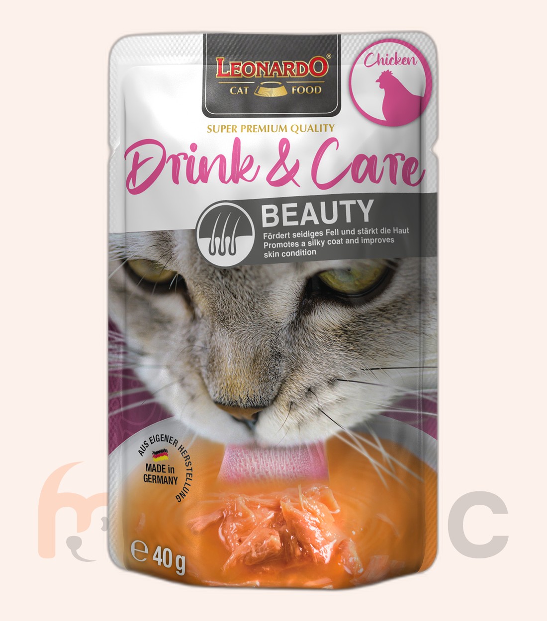 Supă pentru pisici Leonardo Beauty cu pui, 40 g