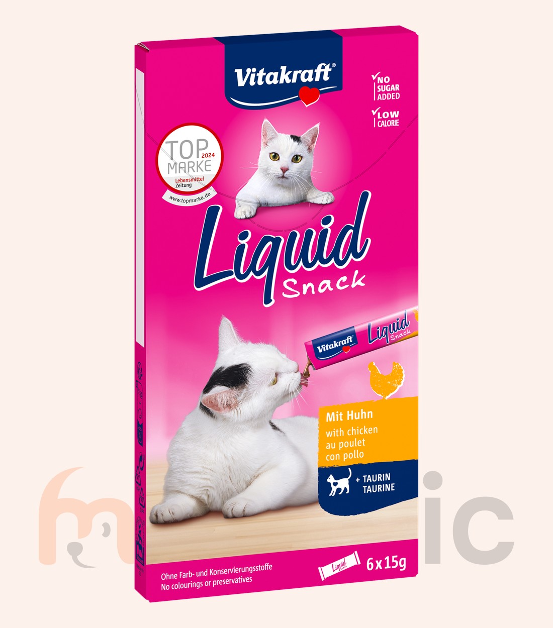 Лакомство для кошек Vitakraft Liquid Snack с курицей, 6 шт (90 г)