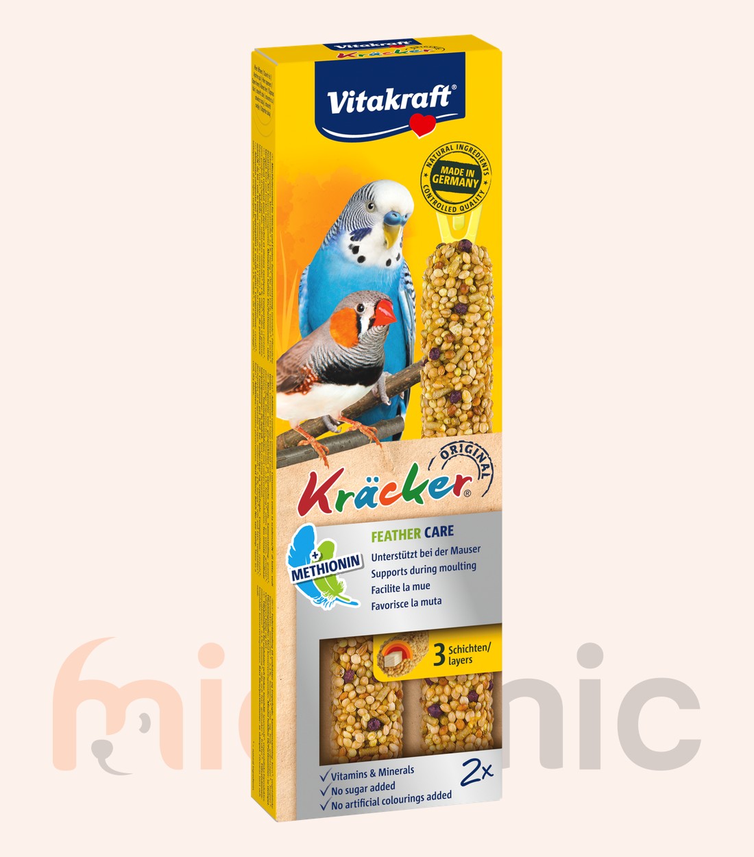 Recompensă pentru peruși Vitakraft Kräcker Feather Care, 2 buc