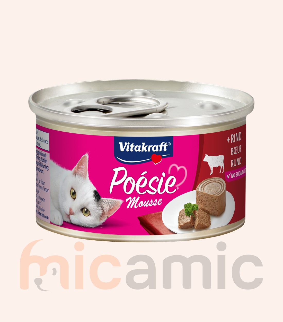 Hrană umedă pentru pisici Vitakraft Poésie Mousse, cu vită, 85 g