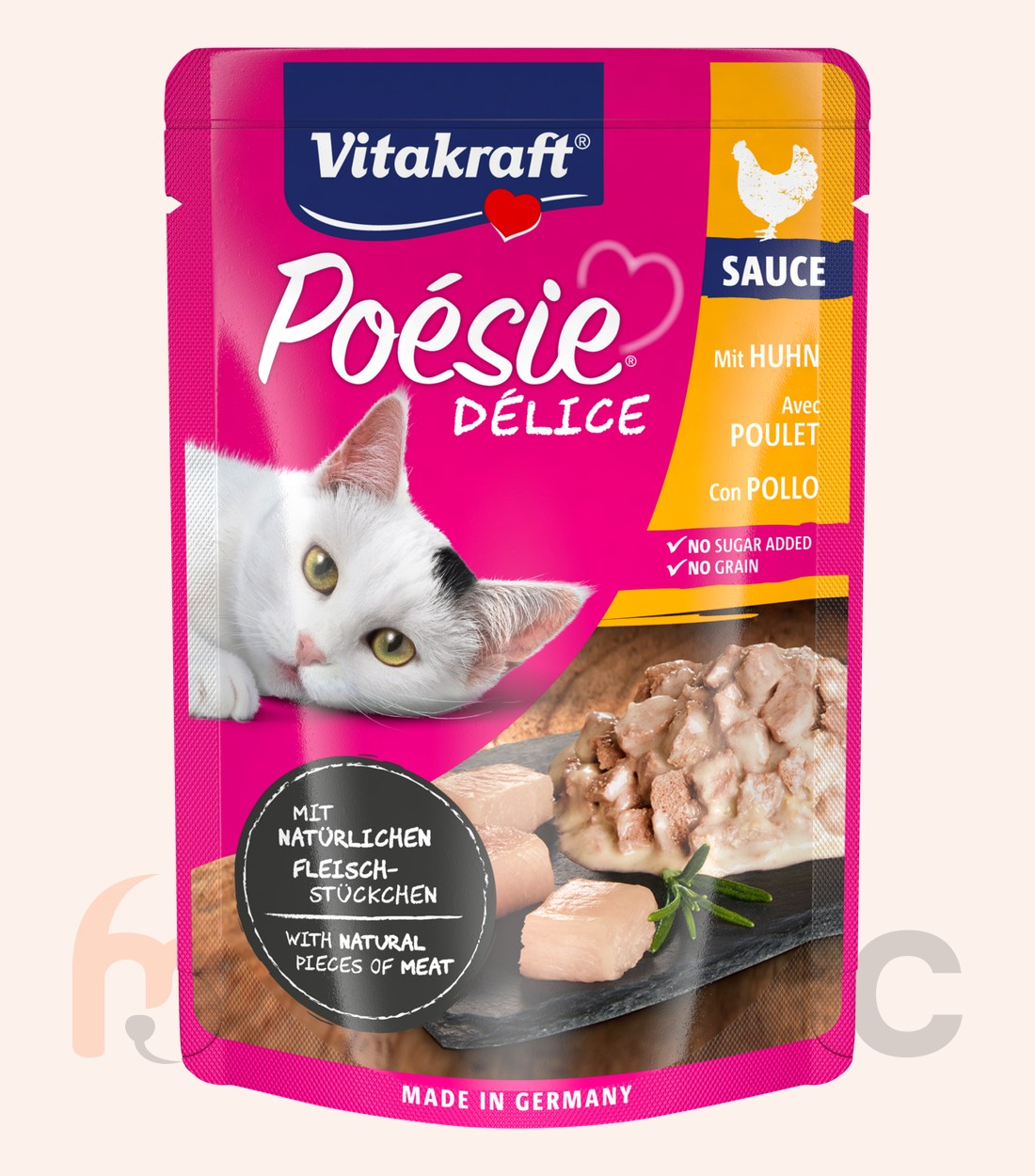 Влажный корм для кошек Vitakraft Poésie Délice, с курицей в соусе, 85 г