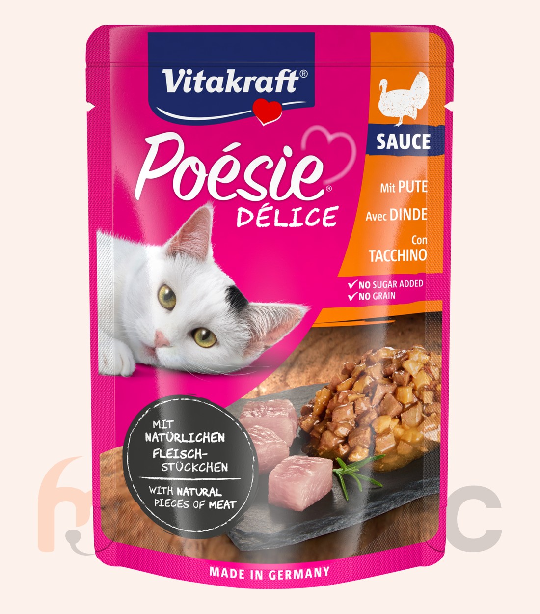 Hrană umedă pentru pisici Vitakraft Poésie Délice, cu curcan în sos, 85 g